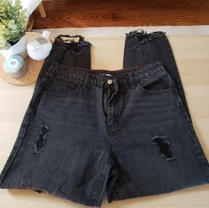 Fashion Nova Ripped Black Jeans